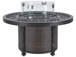 Lane Venture Hemingway Plantation Black Truffle Cast Aluminum 48'' Round Fire Pit Table -Patio Vibe Store LAV5531473 zm