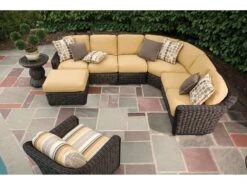 Lane Venture South Hampton Wicker 24'' Round Glass Top End Table