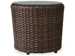 Lloyd Flanders Largo Wicker 22'' Round Lay On Glass Top End Table 11 Lloyd Flanders Largo Wicker 22'' Round Lay On Glass Top End Table -Patio Vibe Store LF2410431 zm