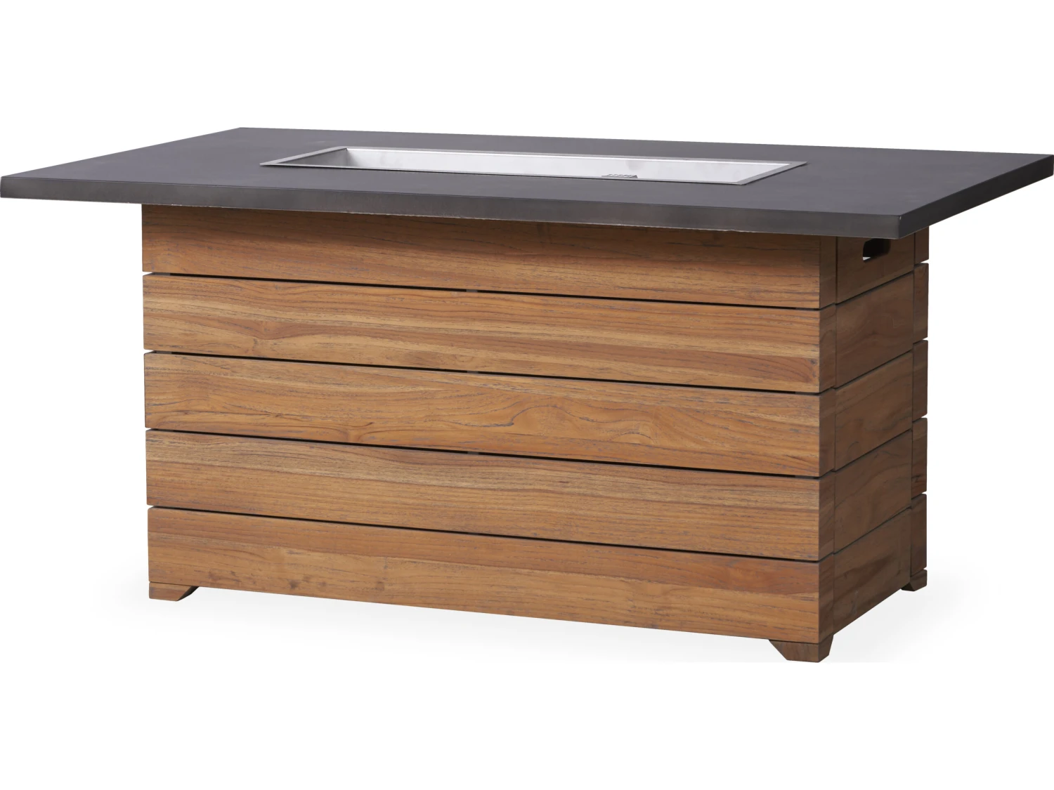 Lloyd Flanders Teak Antique Gray 54''W X 32''D Rectangular Faux Concrete Top Fire Fit Table 2 Lloyd Flanders Teak Antique Gray 54''W X 32''D Rectangular Faux Concrete Top Fire Fit Table - Image 2