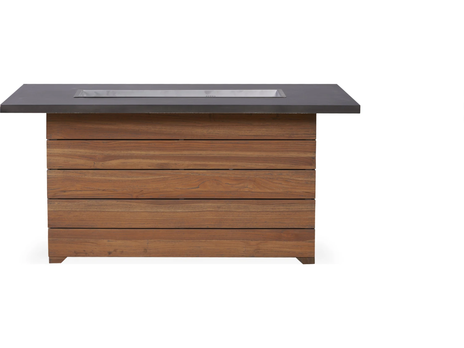 Lloyd Flanders Teak Antique Gray 54''W X 32''D Rectangular Faux Concrete Top Fire Fit Table 3 Lloyd Flanders Teak Antique Gray 54''W X 32''D Rectangular Faux Concrete Top Fire Fit Table - Image 3