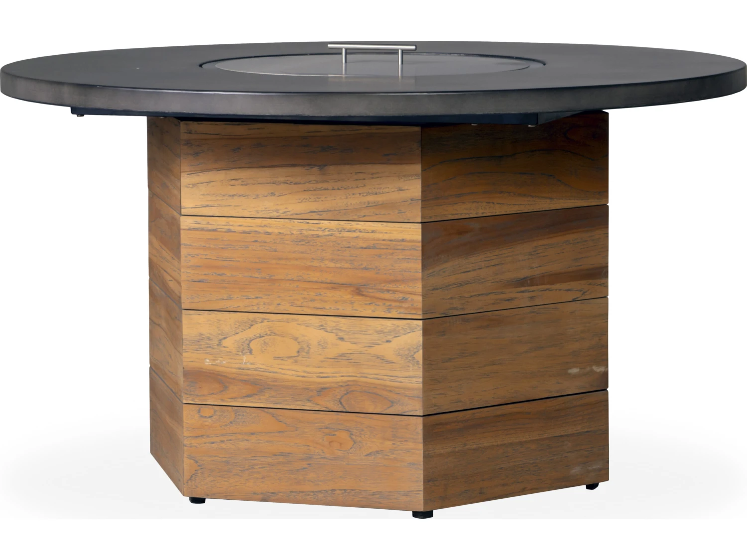 Lloyd Flanders Teak Antique Gray 47'' Hexagonal Fire Pit Table 7 Lloyd Flanders Teak Antique Gray 47'' Hexagonal Fire Pit Table - Image 7