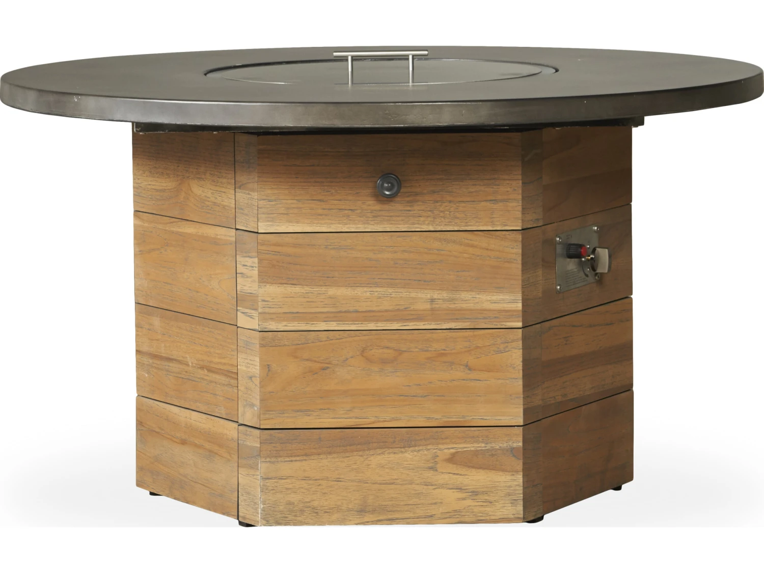 Lloyd Flanders Teak Antique Gray 47'' Hexagonal Fire Pit Table 8 Lloyd Flanders Teak Antique Gray 47'' Hexagonal Fire Pit Table - Image 8