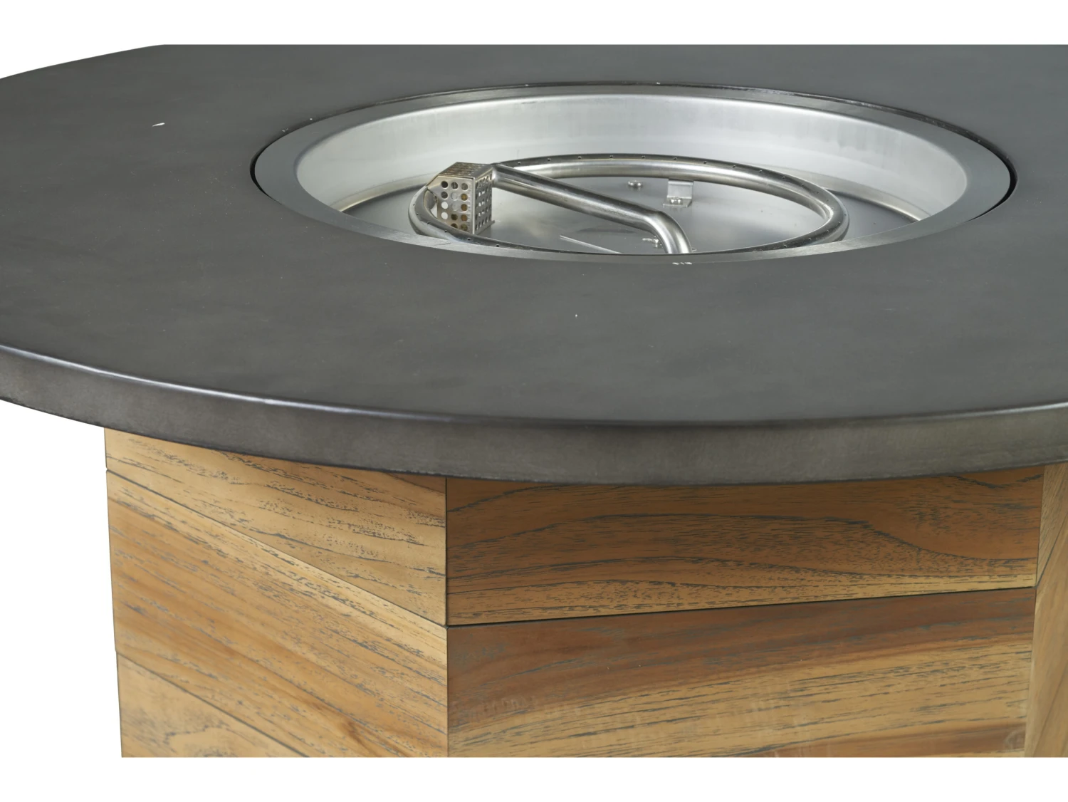 Lloyd Flanders Teak Antique Gray 47'' Hexagonal Fire Pit Table 10 Lloyd Flanders Teak Antique Gray 47'' Hexagonal Fire Pit Table - Image 10