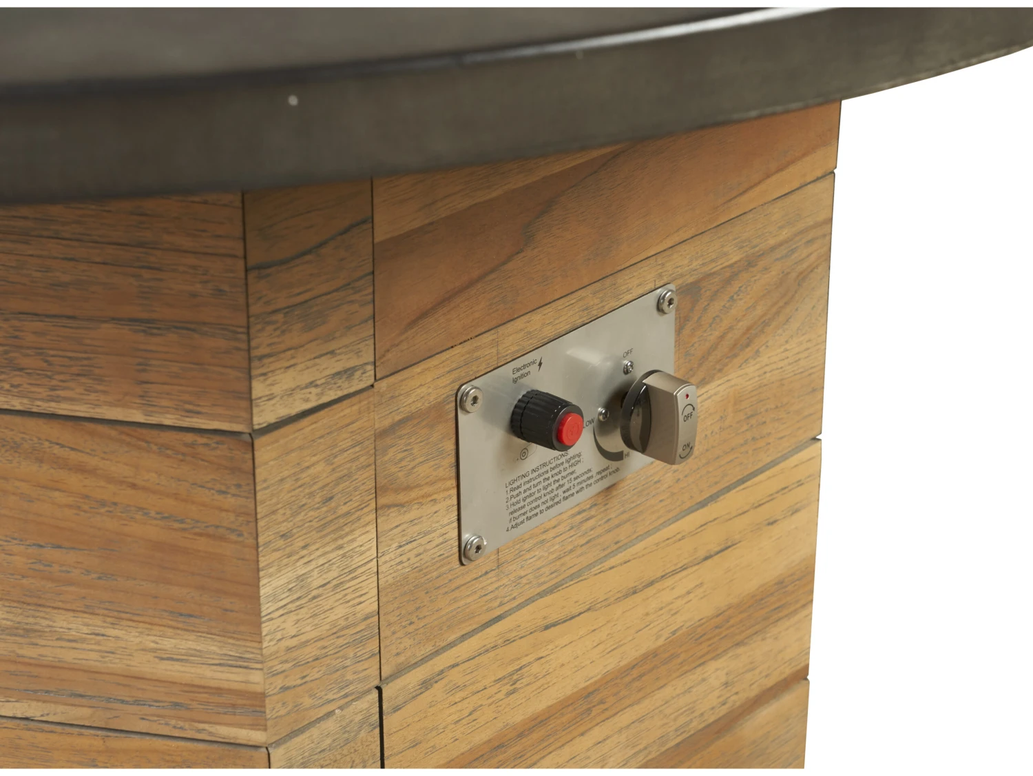 Lloyd Flanders Teak Antique Gray 47'' Hexagonal Fire Pit Table 12 Lloyd Flanders Teak Antique Gray 47'' Hexagonal Fire Pit Table - Image 12