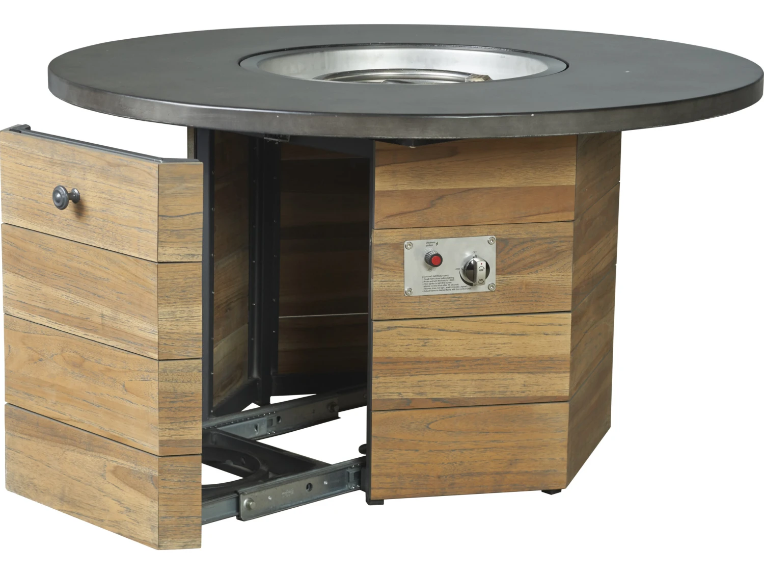 Lloyd Flanders Teak Antique Gray 47'' Hexagonal Fire Pit Table 13 Lloyd Flanders Teak Antique Gray 47'' Hexagonal Fire Pit Table - Image 13