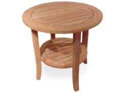 Lloyd Flanders Teak 23'' Round Tapered Leg End Table With Shelf 12 Lloyd Flanders Teak 23'' Round Tapered Leg End Table With Shelf -Patio Vibe Store LF2864241 zm