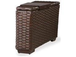 Lloyd Flanders Contempo Wicker Storage Wedge Table With Hinged Top Including Tray -Patio Vibe Store LF380291 zm