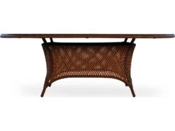 Lloyd Flanders Grand Traverse Wicker 84''W X 44''D Oval Dining Table With Umbrella Hole -Patio Vibe Store LF710843 zm