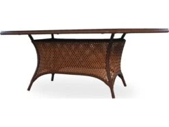 Lloyd Flanders Grand Traverse Wicker 84''W X 44''D Oval Dining Table With Umbrella Hole -Patio Vibe Store LF71084 zm