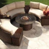 Lloyd Flanders Contempo Wicker 48'' Round Stone Fire Pit Table