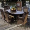 Lloyd Flanders Grand Traverse Wicker 84''W X 44''D Oval Dining Table With Umbrella Hole