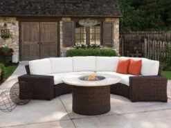 Lloyd Flanders Mesa Wicker 48'' Round Fire Pit Table