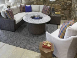 Lloyd Flanders Mesa Wicker 48'' Round Fire Pit Table -Patio Vibe Store LFMESASECFRPTLNGSET1 zm