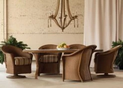 Lloyd Flanders Dining & Accessory Wicker 85'' X 44.5'' Oval Dining Table With Umbrella Hole -Patio Vibe Store LFRFLDSB1 zm