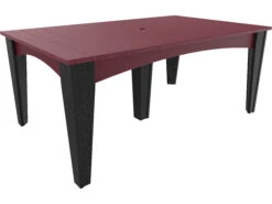 LuxCraft Recycled Plastic 72 X 44 Rectangular Island Dining Table With Umbrella Hole -Patio Vibe Store LUXIDT4472RDINING10 zm