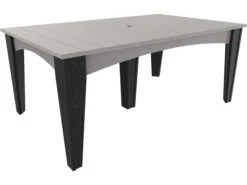 LuxCraft Recycled Plastic 72 X 44 Rectangular Island Dining Table With Umbrella Hole -Patio Vibe Store LUXIDT4472RDINING11 zm