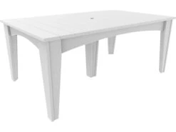 LuxCraft Recycled Plastic 72 X 44 Rectangular Island Dining Table With Umbrella Hole -Patio Vibe Store LUXIDT4472RDINING14 zm