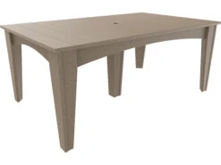 LuxCraft Recycled Plastic 72 X 44 Rectangular Island Dining Table With Umbrella Hole -Patio Vibe Store LUXIDT4472RDINING15 zm