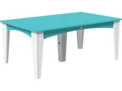 LuxCraft Recycled Plastic 72 X 44 Rectangular Island Dining Table With Umbrella Hole -Patio Vibe Store LUXIDT4472RDINING1 zm