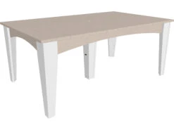 LuxCraft Recycled Plastic 72 X 44 Rectangular Island Dining Table With Umbrella Hole -Patio Vibe Store LUXIDT4472RDINING4 zm