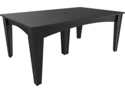LuxCraft Recycled Plastic 72 X 44 Rectangular Island Dining Table With Umbrella Hole -Patio Vibe Store LUXIDT4472RDINING5 zm