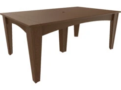 LuxCraft Recycled Plastic 72 X 44 Rectangular Island Dining Table With Umbrella Hole -Patio Vibe Store LUXIDT4472RDINING7 zm