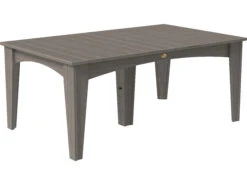 LuxCraft Recycled Plastic 72 X 44 Rectangular Island Dining Table With Umbrella Hole -Patio Vibe Store LUXIDT4472RDINING8 zm