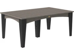 LuxCraft Recycled Plastic 72 X 44 Rectangular Island Dining Table With Umbrella Hole -Patio Vibe Store LUXIDT4472RDINING9 zm