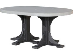 LuxCraft Recycled Plastic 72 X 48 Oval Counter Height Table With Umbrella Hole -Patio Vibe Store LUXP46OTCOUNTER11 zm