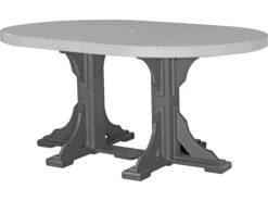LuxCraft Recycled Plastic 72 X 48 Oval Counter Height Table With Umbrella Hole -Patio Vibe Store LUXP46OTCOUNTER12 zm