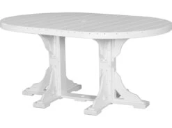 LuxCraft Recycled Plastic 72 X 48 Oval Counter Height Table With Umbrella Hole -Patio Vibe Store LUXP46OTCOUNTER14 zm