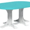LuxCraft Recycled Plastic 72 X 48 Oval Counter Height Table With Umbrella Hole