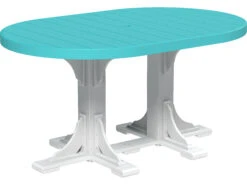 Patio Vibe Store 33 LuxCraft Recycled Plastic 72 X 48 Oval Counter Height Table With Umbrella Hole