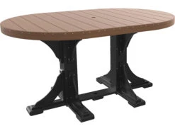 LuxCraft Recycled Plastic 72 X 48 Oval Counter Height Table With Umbrella Hole -Patio Vibe Store LUXP46OTCOUNTER3 zm