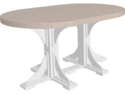 LuxCraft Recycled Plastic 72 X 48 Oval Counter Height Table With Umbrella Hole -Patio Vibe Store LUXP46OTCOUNTER4 zm