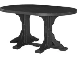 LuxCraft Recycled Plastic 72 X 48 Oval Counter Height Table With Umbrella Hole -Patio Vibe Store LUXP46OTCOUNTER5 zm