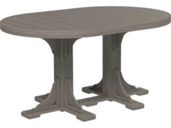 LuxCraft Recycled Plastic 72 X 48 Oval Counter Height Table With Umbrella Hole -Patio Vibe Store LUXP46OTCOUNTER8 zm