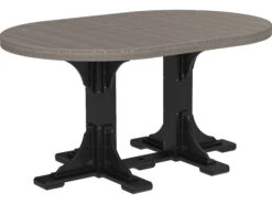 LuxCraft Recycled Plastic 72 X 48 Oval Counter Height Table With Umbrella Hole -Patio Vibe Store LUXP46OTCOUNTER9 zm