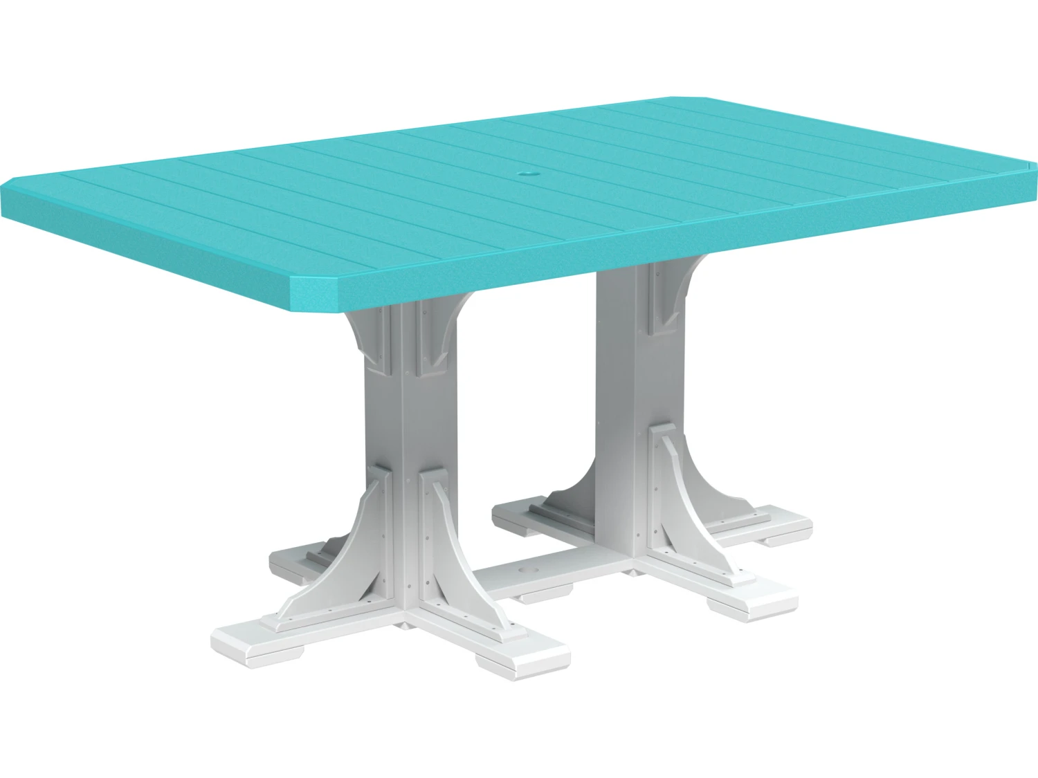 LuxCraft Recycled Plastic 74 X 48 Rectangular Counter Height Table With Umbrella Hole 1 LuxCraft Recycled Plastic 74 X 48 Rectangular Counter Height Table With Umbrella Hole