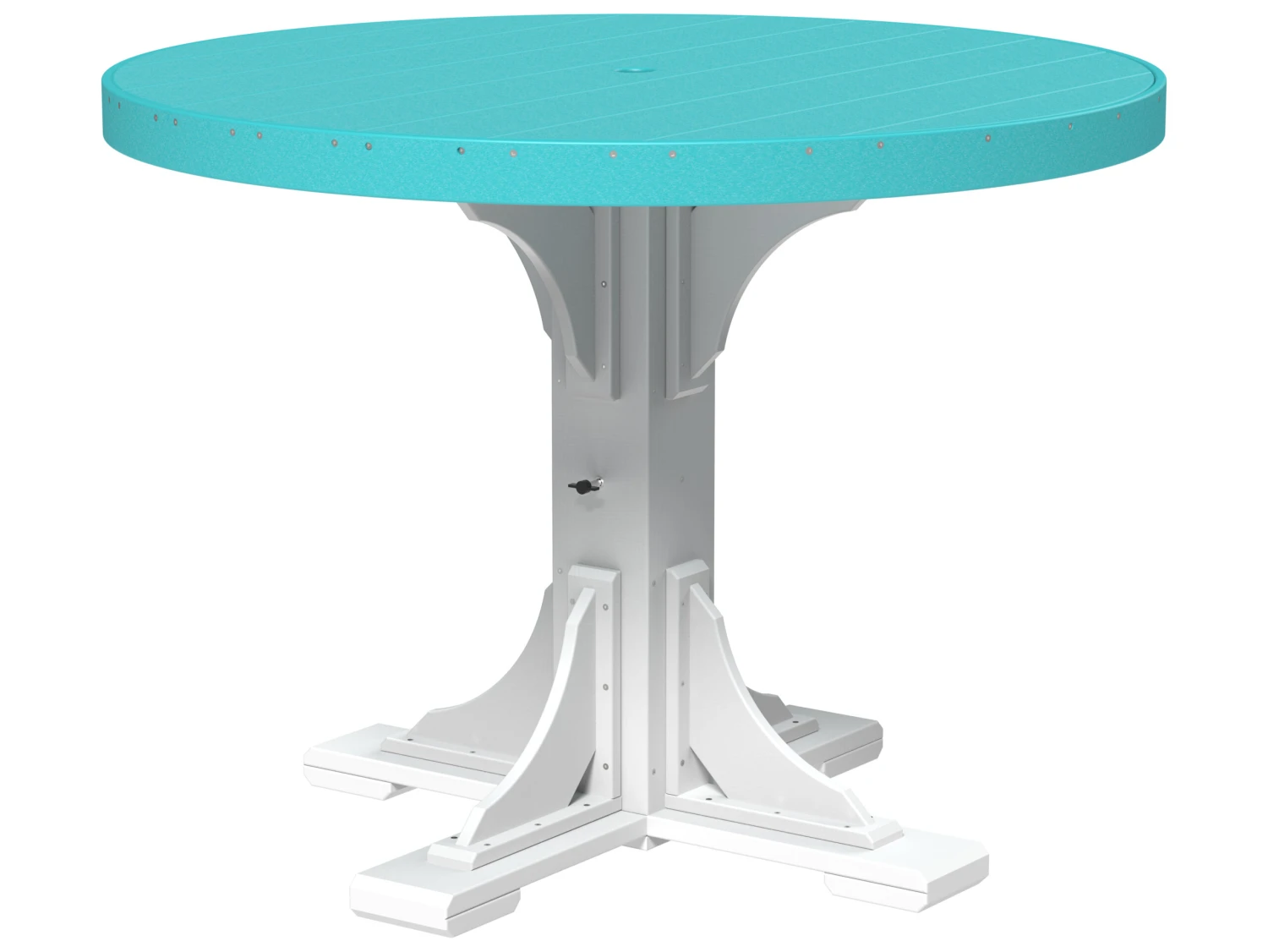 LuxCraft Recycled Plastic 48 Round Counter Height Table With Umbrella Hole 3 LuxCraft Recycled Plastic 48 Round Counter Height Table With Umbrella Hole - Image 3
