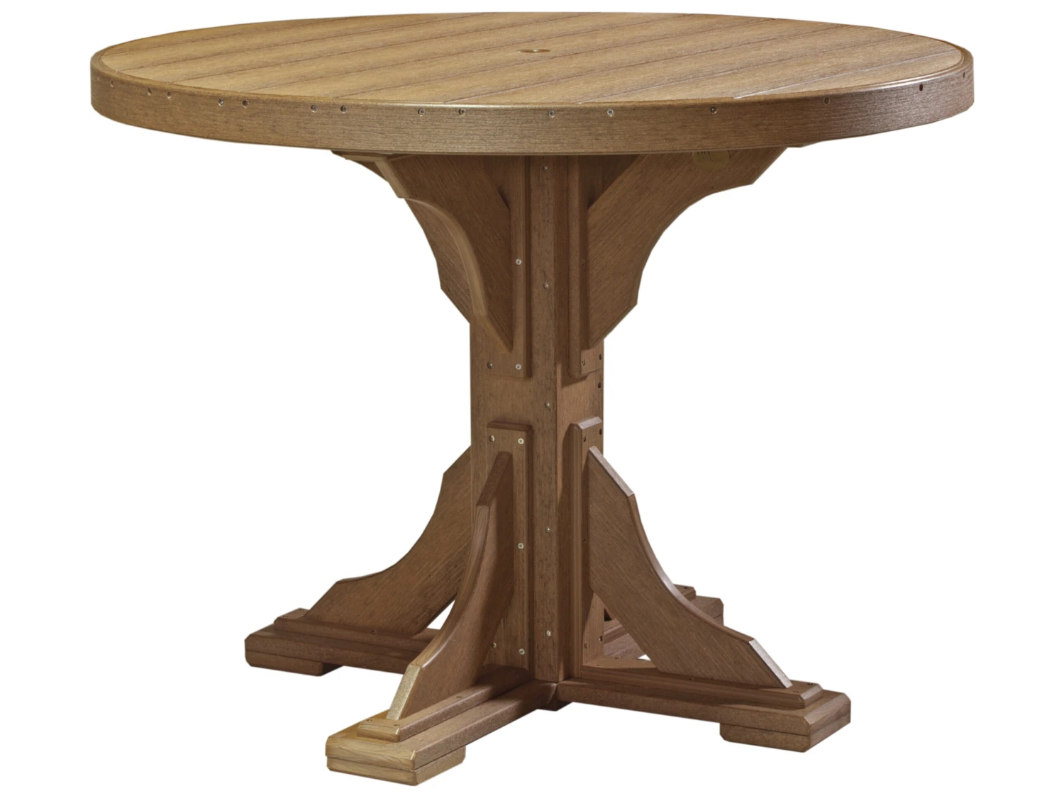 LuxCraft Recycled Plastic 48 Round Counter Height Table With Umbrella Hole 4 LuxCraft Recycled Plastic 48 Round Counter Height Table With Umbrella Hole - Image 4