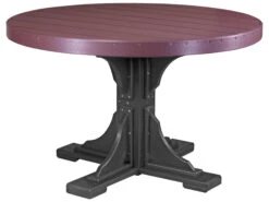 LuxCraft Recycled Plastic 48 Round Dining Height Table With Umbrella Hole -Patio Vibe Store LUXP4RTDINING10 zm