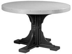 LuxCraft Recycled Plastic 48 Round Dining Height Table With Umbrella Hole -Patio Vibe Store LUXP4RTDINING11 zm