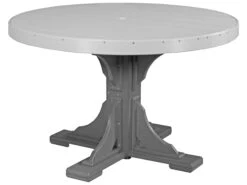 LuxCraft Recycled Plastic 48 Round Dining Height Table With Umbrella Hole -Patio Vibe Store LUXP4RTDINING12 zm
