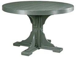 LuxCraft Recycled Plastic 48 Round Dining Height Table With Umbrella Hole -Patio Vibe Store LUXP4RTDINING13 zm