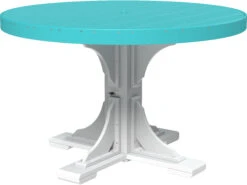 LuxCraft Recycled Plastic 48 Round Dining Height Table With Umbrella Hole -Patio Vibe Store LUXP4RTDINING1 zm