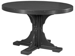 LuxCraft Recycled Plastic 48 Round Dining Height Table With Umbrella Hole -Patio Vibe Store LUXP4RTDINING5 zm