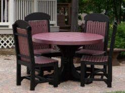 LuxCraft Recycled Plastic 48 Round Dining Height Table With Umbrella Hole -Patio Vibe Store LUXP4RTDININGSET11 zm
