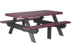 LuxCraft Recycled Plastic 73.5 X 64 Rectangular Picnic Table With Umbrella Hole 23 LuxCraft Recycled Plastic 73.5 X 64 Rectangular Picnic Table With Umbrella Hole -Patio Vibe Store LUXP6RPTDINING10 zm